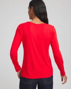 Embellished Heart V-Neck Tee