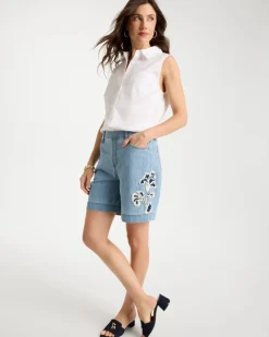 Embellished Lightweight Jean Shorts
