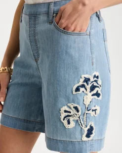 Embellished Lightweight Jean Shorts
