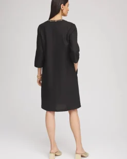 Embellished Linen Kurta Dress