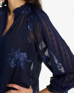 Embellished Splitneck Blouse