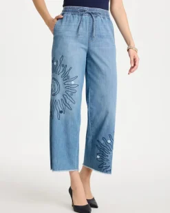 Embellished Ultra Lightweight Crop Jeans