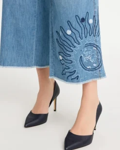 Embellished Ultra Lightweight Crop Jeans