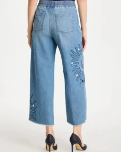 Embellished Ultra Lightweight Crop Jeans