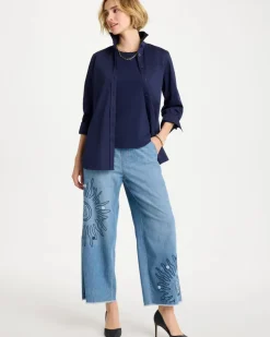 Embellished Ultra Lightweight Crop Jeans