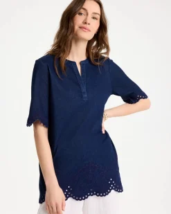 Embroidered Cotton-Blend Tunic