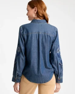 Embroidered Denim Shirt