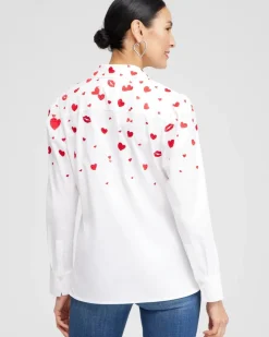 Embroidered Hearts Shirt
