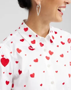 Embroidered Hearts Shirt
