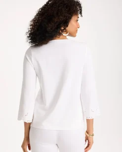 Embroidered Hem Top