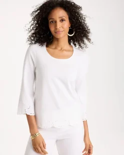 Embroidered Hem Top