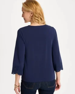 Embroidered Hem Top