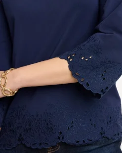 Embroidered Hem Top