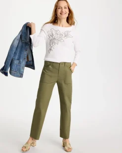 Embroidered Pima 3/4 Sleeve Tee