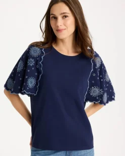 Embroidered Scallop Tee
