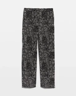 Emme Fly Front Straight Printed Crop Pants
