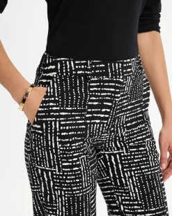 Emme Fly Front Straight Printed Crop Pants