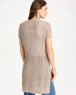 Faucet V-Neck Long Cardigan Vest