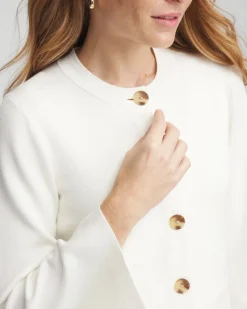 Faux Horn Button-Up Cardigan