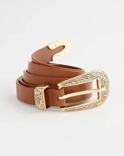 Faux Leather Skinny Belt