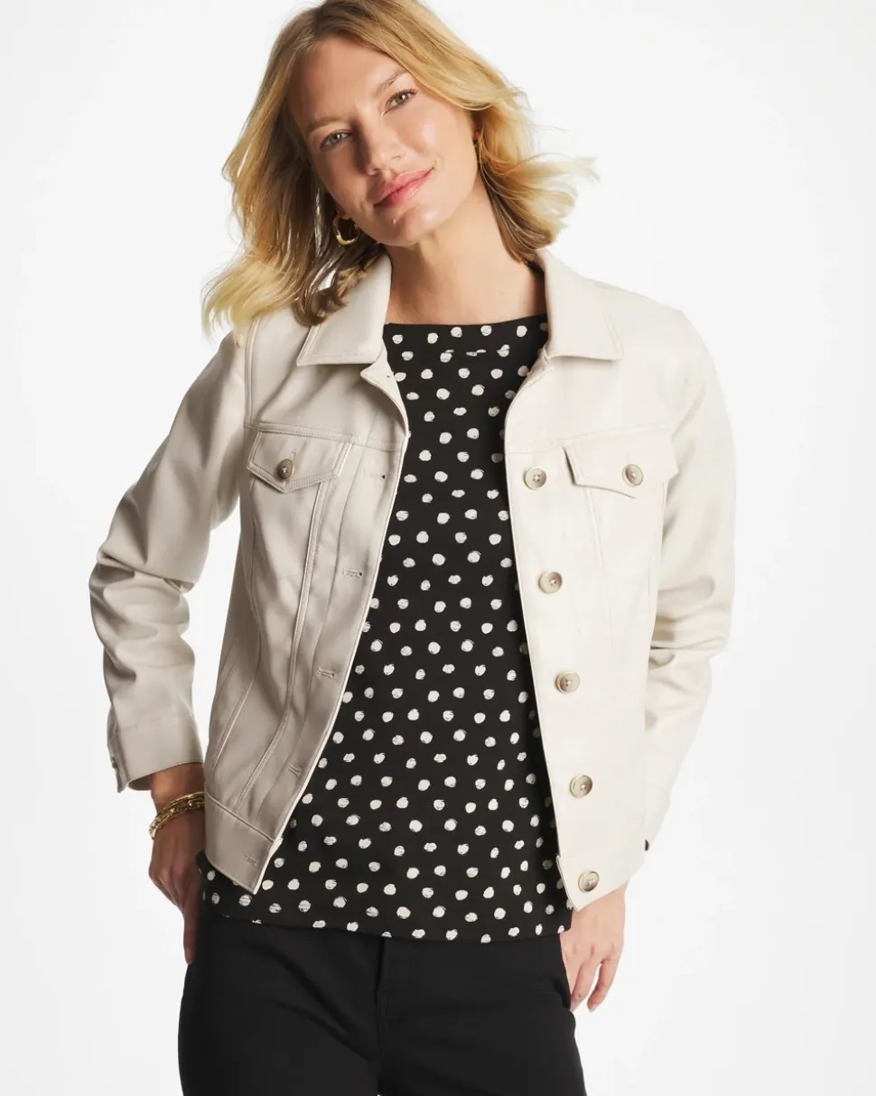 Faux Leather Trucker Jacket