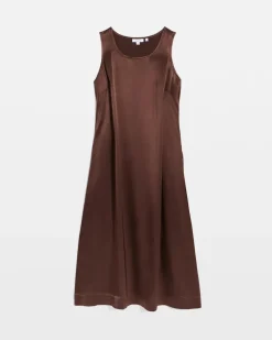 Faux Satin Sleeveless Dress