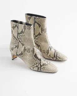 Faux Snakeskin Skinny Heel Ankle Boot