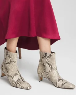 Faux Snakeskin Skinny Heel Ankle Boot