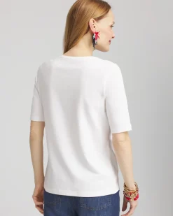 Flag Embellished Knit Tee