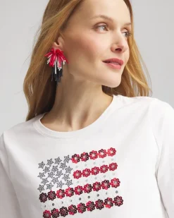 Flag Embellished Knit Tee