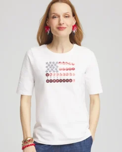 Flag Embellished Knit Tee