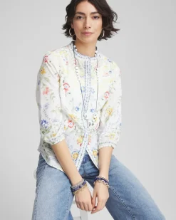 Floral Billow-Sleeve Blouse