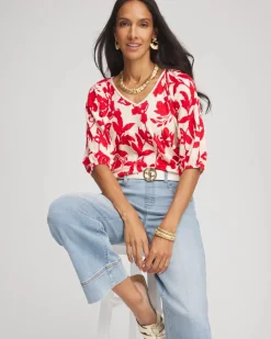 Floral Braided Linen Top