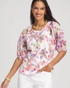 Floral Dolman Sleeve Knit Top