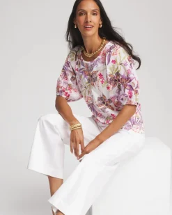 Floral Dolman Sleeve Knit Top