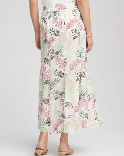 Floral Embroidered Crinkle Maxi Skirt
