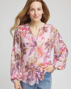 Floral Georgette Pintuck Blouse