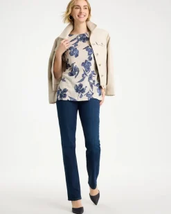 Floral Linen Dolman Tee