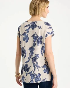 Floral Linen Dolman Tee