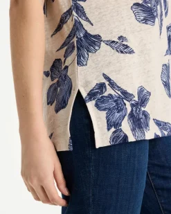 Floral Linen Dolman Tee