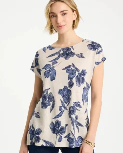 Floral Linen Dolman Tee