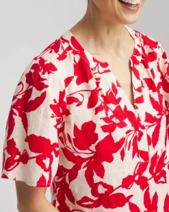 Floral Linen Popover Shirt