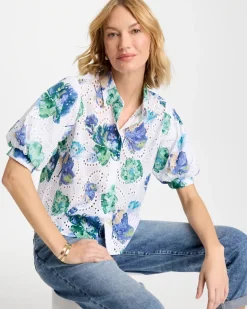 Floral Paisley Eyelet Blouse