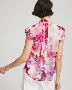 Floral Ruffle Collar Blouse