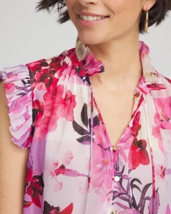 Floral Ruffle Collar Blouse
