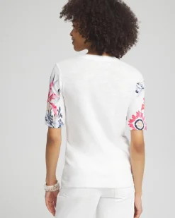 Floral Scoop Neck Tee