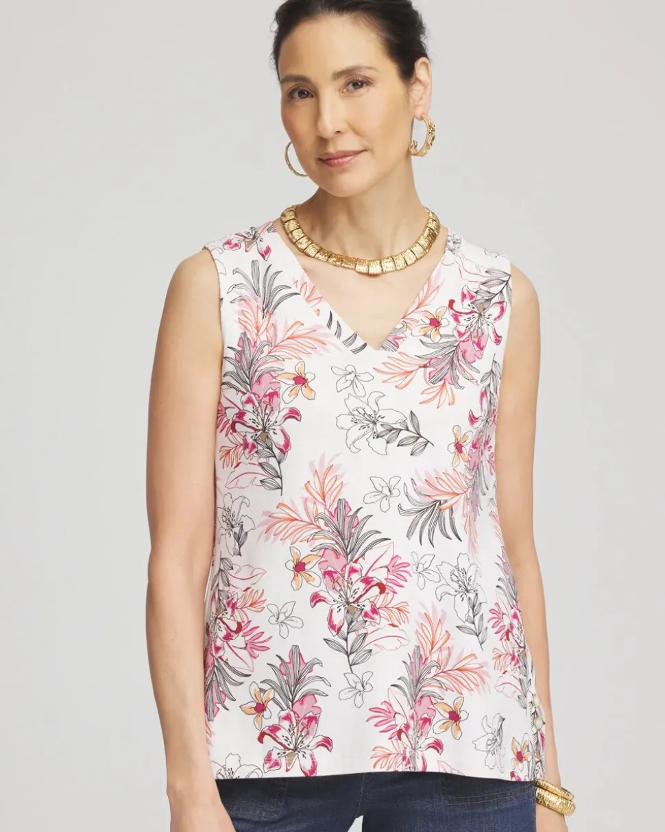 Floral Sleeveless V-Neck Tank