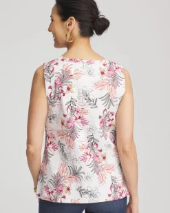 Floral Sleeveless V-Neck Tank
