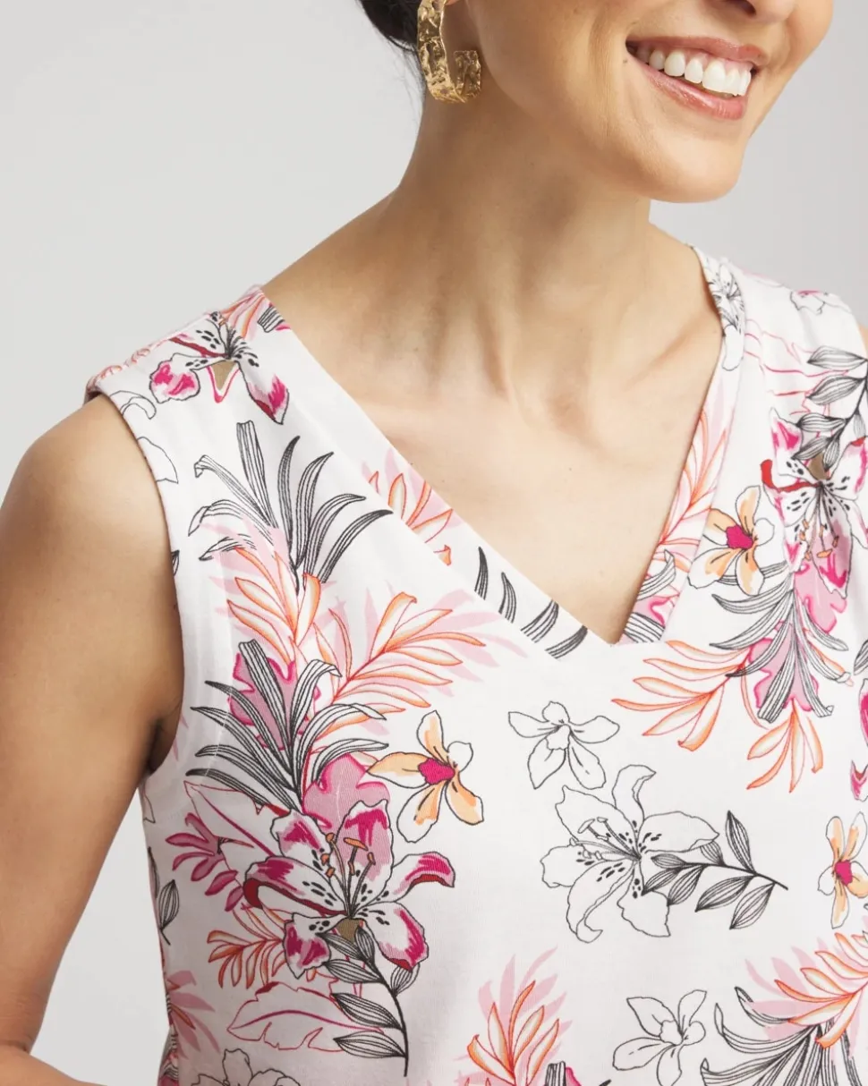 Floral Sleeveless V-Neck Tank