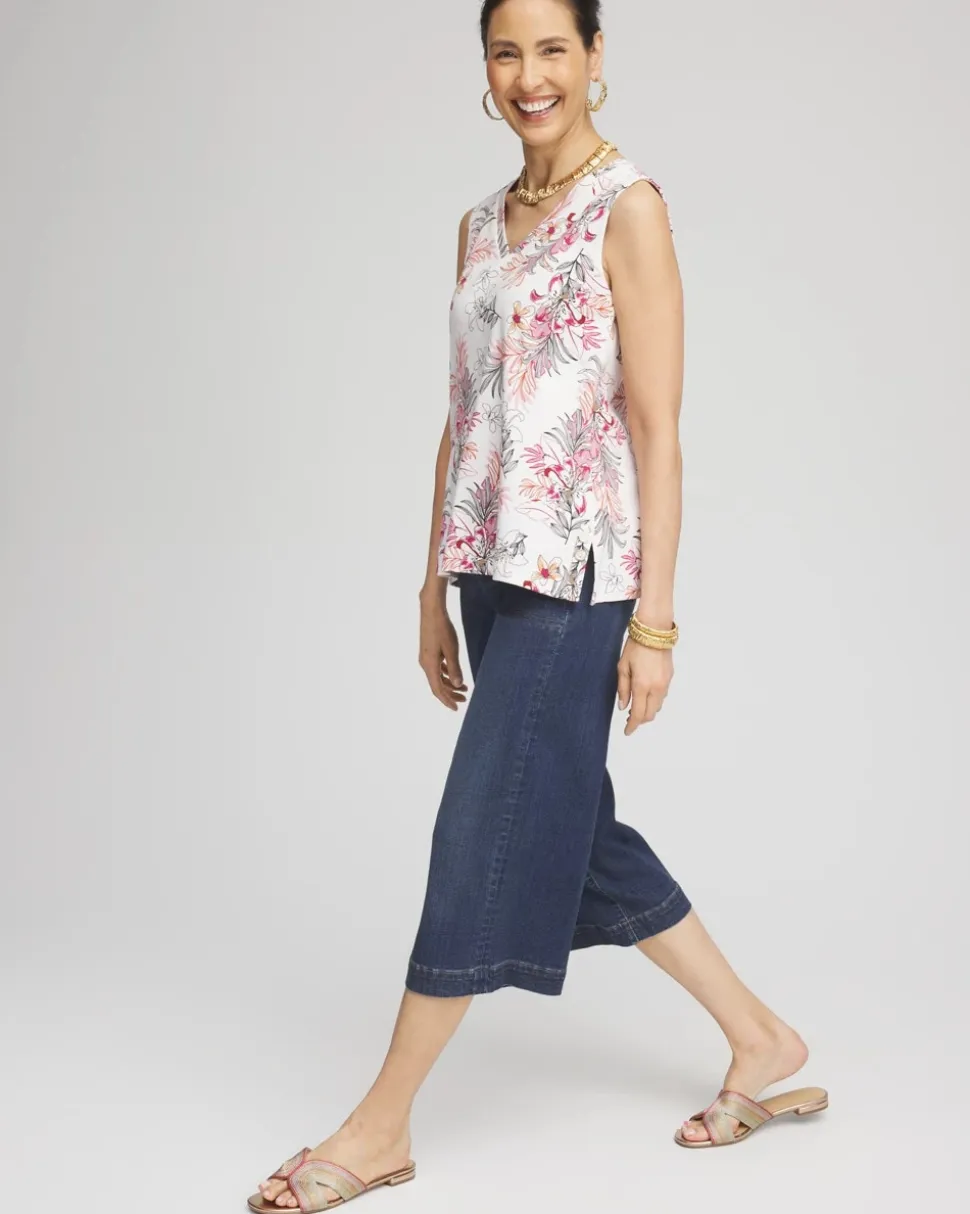 Floral Sleeveless V-Neck Tank